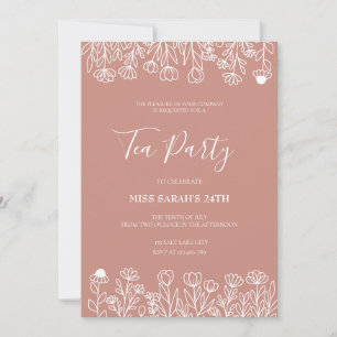 Elegant Blush Tea Party Invitation