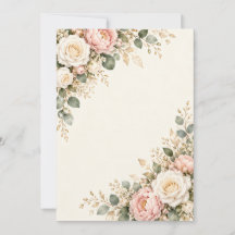 Elegant Blush Watercolor Floral Wedding Invitation