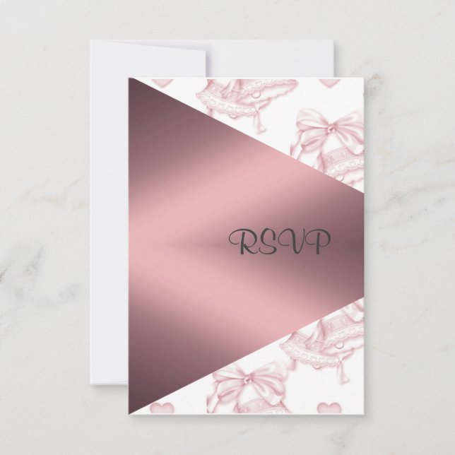 ELEGANT BLUSH WEDDING BELLS RSVP CARD (Front)