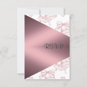 ELEGANT BLUSH WEDDING BELLS RSVP CARD