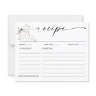 Elegant Blush Wedding Bridal Shower Recipe Card