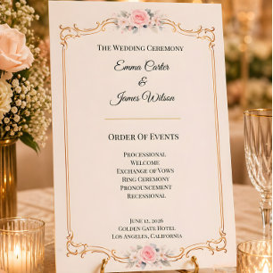 Elegant Blush Wedding Ceremony Program