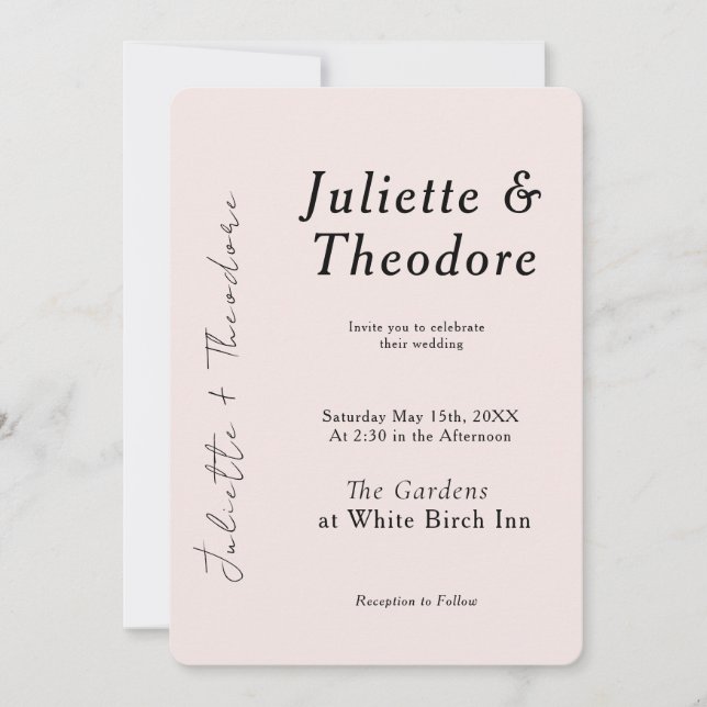 Elegant Blush Wedding Invitation (Front)