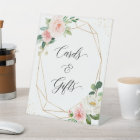 Elegant Blushing Chic Floral Cards and Gifts Table