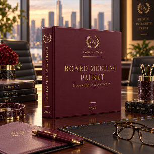 Elegant Board Meeting Packet Governance Documents Binder