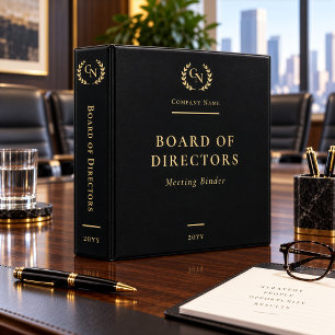 Elegant Board of Directors Corporate Meeting Binder