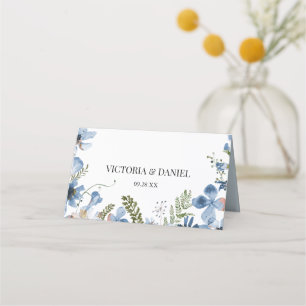 Elegant Bohemian Blue Wedding Place Card