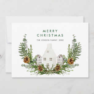Elegant Bohemian Christmas Composition Greeting Holiday Card