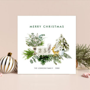 Elegant Bohemian Christmas Composition Greeting Holiday Card