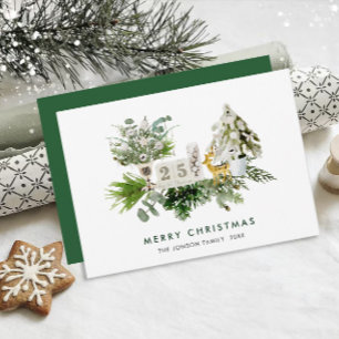 Elegant Bohemian Christmas Composition Greeting Holiday Card