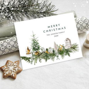 Elegant Bohemian Christmas Composition Holiday Postcard