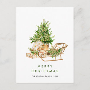Elegant Bohemian Christmas Composition Holiday Postcard