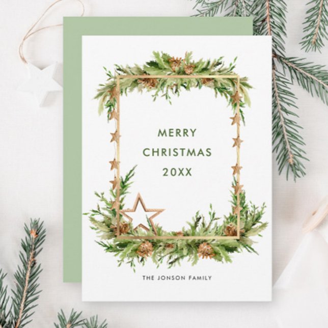 Elegant Bohemian Christmas Tree Composition Holiday Card (Creator Uploaded)