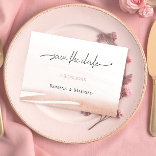 Elegant Bohemian Coral Terracotta Wedding Save The Date