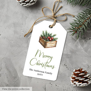 Elegant Bohemian Rustic Minimalist Holiday Tag