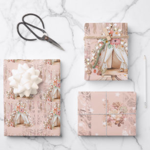 Elegant Bohemian Tent Slumber Party Wrapping Paper Sheet