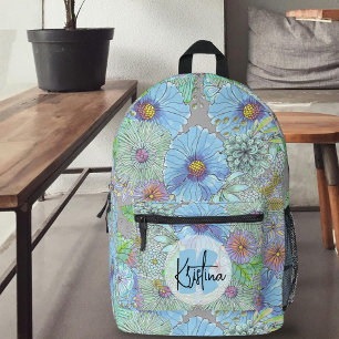 Elegant Bohemian Watercolor Botanicals Printed Backpack