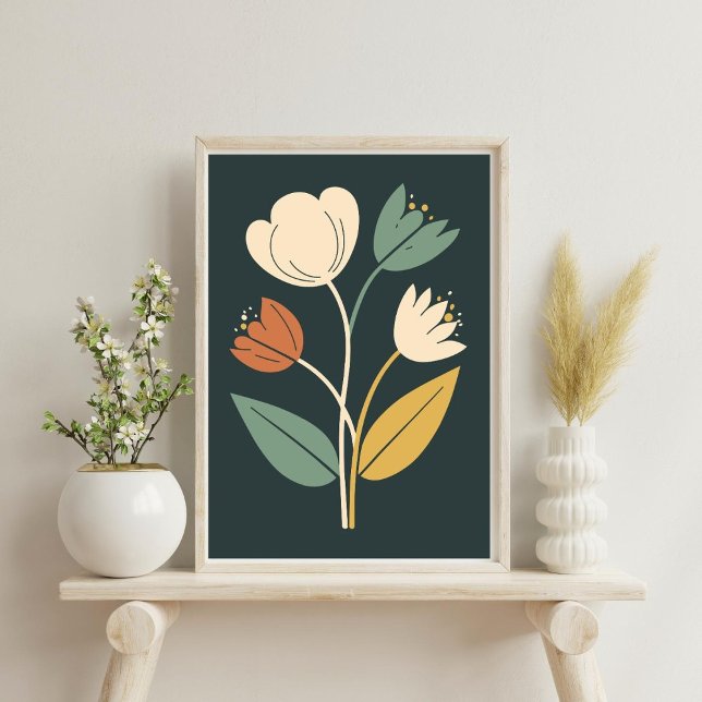 Elegant Boho Abstract Botanical Flower Poster (Creator Uploaded)