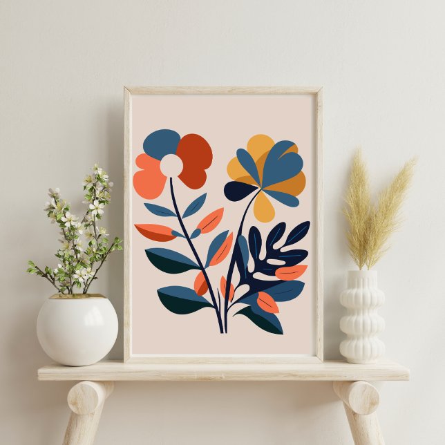 Elegant Boho Abstract Botanical Flower Poster  (Creator Uploaded)