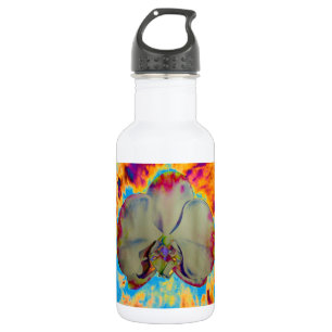 Elegant boho abstract watercolor orchid painting 532 ml water bottle