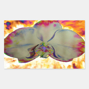Elegant boho abstract watercolor orchid painting sticker
