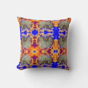 Elegant boho abstract watercolor orchid painting throw pillow