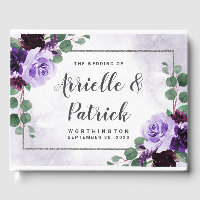 Elegant Boho Airy Floral Purple and Silver Wedding