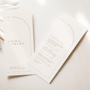 Elégant Boho Arch minimaliste mariage programme