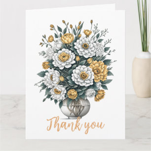 Elegant Boho Art Flower In A Vase Thank You Card