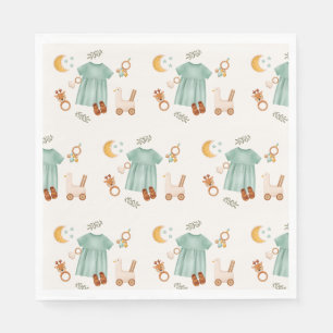 Elegant Boho Baby Girl Clothes Baby Shower  Napkin