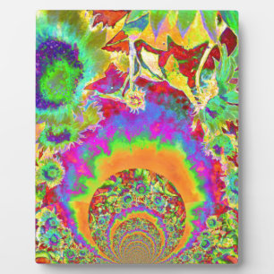 Elegant boho bohemian retro sunflowers plaque