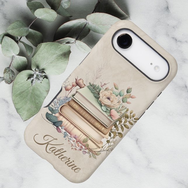 Elegant Boho Book Stack Floral  Name (Creator Uploaded)