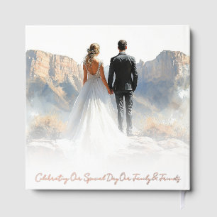 Elegant Boho Botanical Custom Monogram Wedding  Guest Book