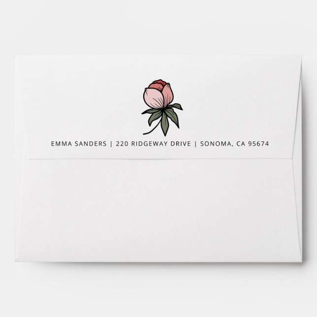 Elegant Boho Botanical Floral  Envelope (Back (Top Flap))