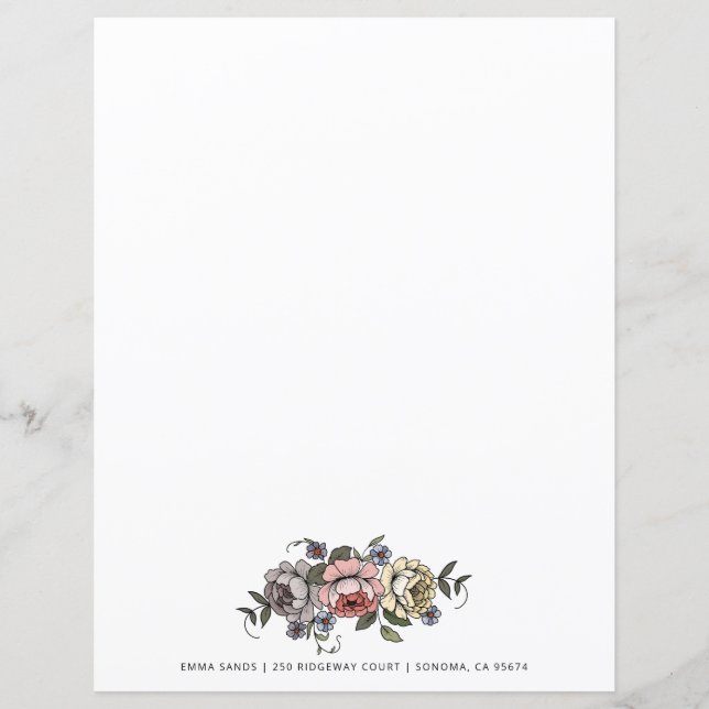 Elegant Boho Botanical Floral Pink Personalized (Front)
