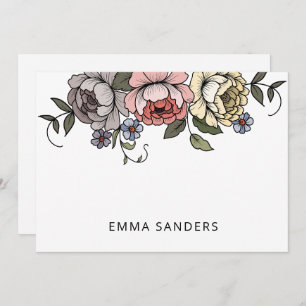 Elegant Boho Botanical Florals Personalized Card