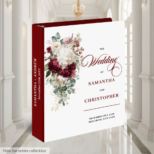 Élégant Boho Bourgogne Rose Classeur Mariage