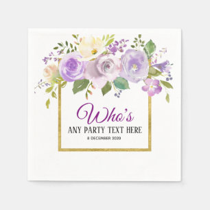 elegant, boho chic, floral, Cocktail Paper Napkins