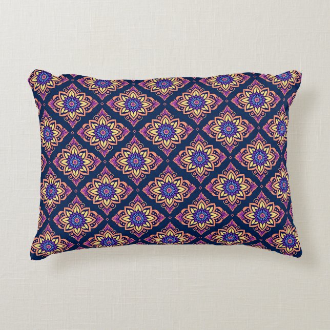 Elegant Boho Chic Floral Pattern  Accent Pillow (Front)