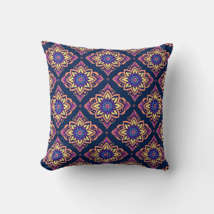 Elegant Boho Chic Floral Pattern Throw Pillow