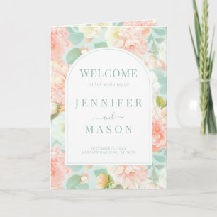 Elegant Boho Chic Floral Wedding foldable Program