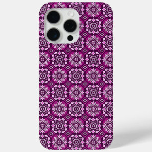 Elegant Boho Chic Geometric Floral Pattern iPhone 15 Pro Max Case