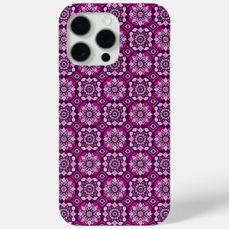 Elegant Boho Chic Geometric Floral Pattern iPhone 15 Pro Max Case