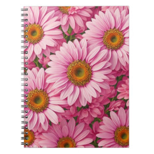 Elegant boho chic pink florals pink daisies  notebook