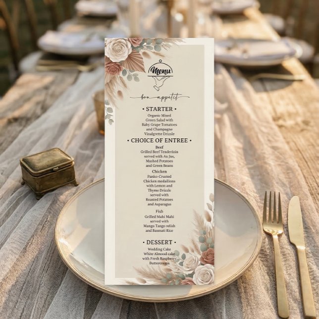Elegant Boho Chic Wedding Menu (Creator Uploaded)