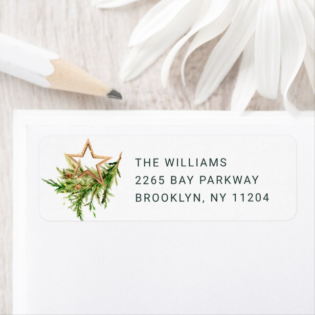 Elegant Boho Christmas Composition Return Address (Insitu)