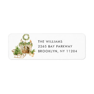 Elegant Boho Christmas Composition Return Address