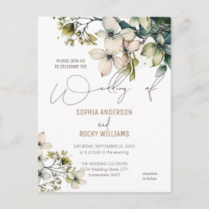 Elegant Boho Cute Wildflower Floral wedding card