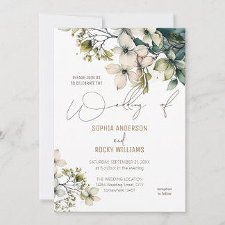 Elegant Boho Cute Wildflower Floral wedding card