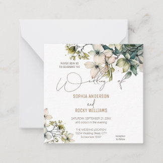 Elegant Boho Cute Wildflower Floral wedding card